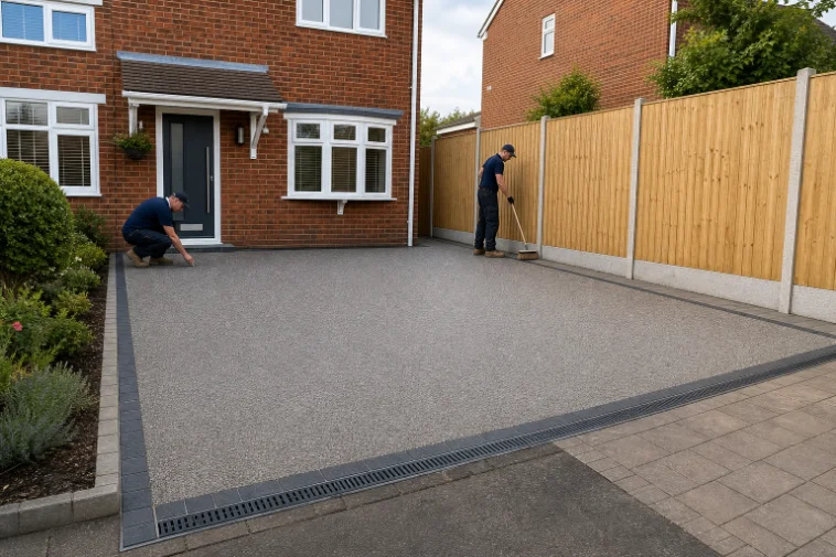 Resin driveway & new closeboard fence in Dunstable by Zii Builders