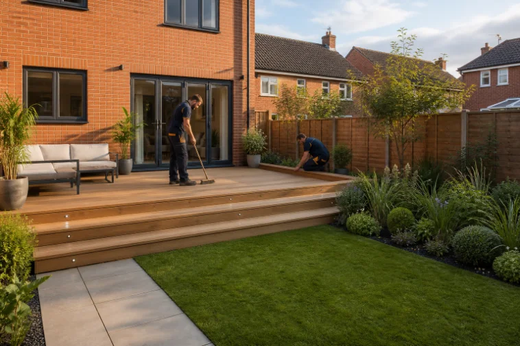 Garden landscaping & decking in Bedford by Zii Builders